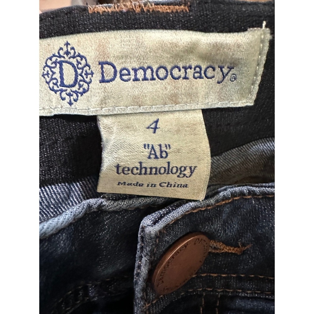 Democracy Ab Technology Skinny Jeans Womens 4 Dark Wash Distressed Stretch - Picture 7 of 8